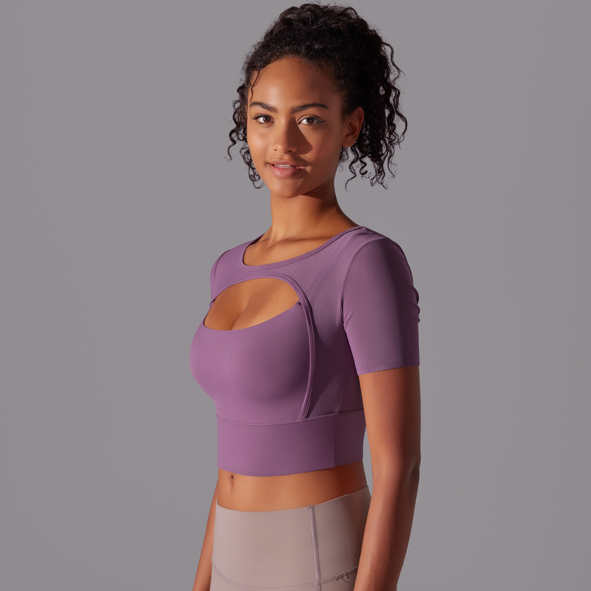 182g Weight Short Sleeve Sleeve Length Pullovers Placket Type Nylon, Spandex Fabric Type Short Top Length T-shirt Tops Type Yoga, Sports Occasion Round Neck Neckline Solid Color Pattern Women Gender Hollow Out Craft Fitness Sport Style Solid Color Nylon Spandex Round Neck Hollow Out Active Tops T-shirt 41