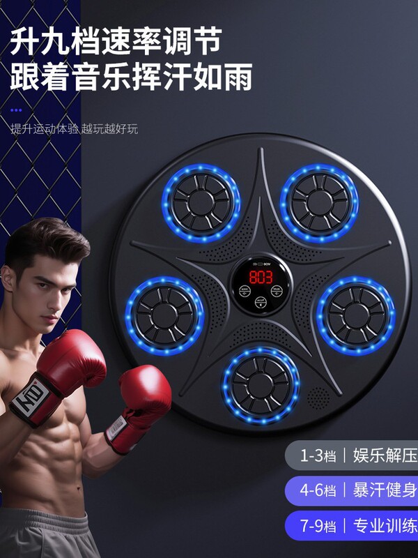 跨境亚马逊智能音乐拳击机拳击墙靶家用拳击训练器成人儿童拳击靶|undefined
