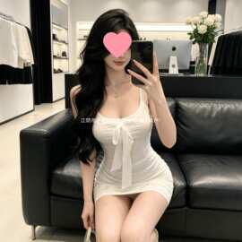 蕾丝吊带连衣裙女夏季甜辣妹收腰包臀裙御姐风显身材网纱抹胸裙子