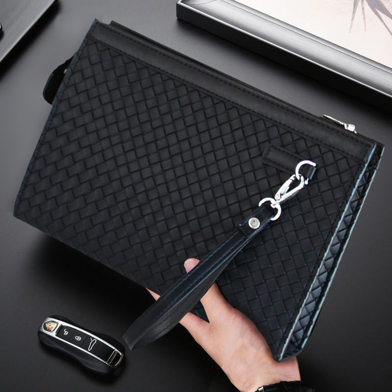 F71 - 퓨어 블랙 와이드 우븐 스퀘어 백