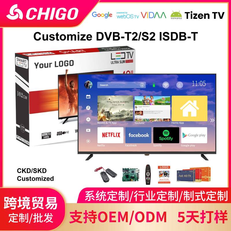 外贸批发32寸43寸55寸液晶电视机75寸超薄智能安卓 smart TV 跨境|undefined