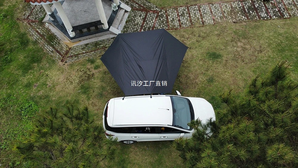 Car side awning, car tail awning, outdoor camping awning, black vinyl fabric sunshade, car tail tent, Xunxi