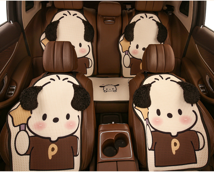 Cute Car Seat Cushion for Women, Universal Car Seat Cushion for All Seasons, Cartoon Car Cushion Seat Cover, Stereo Ears, Pacha Dog