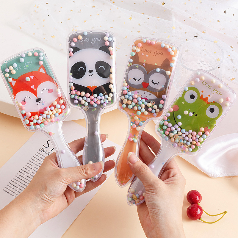 4552 Cartoon fruit animal series Hairdressing comb Quicksand sequins TT massage girl gasbag Shun Fat comb