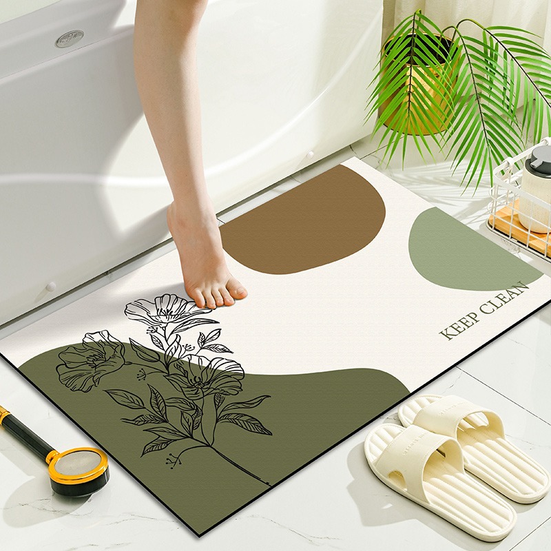 Absorberande matta av kiselgur, badrumsgolvmatta, halkfri entrématta, entrématta, toalettgolvmatta_voghion.com