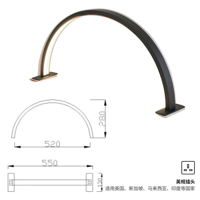 Nuevo medio mes de manicura lámpara LED protector de ojos manicura pestañas bordado lámpara de brillo de salón de belleza especial lámpara de horneado lámpara transfronteriza