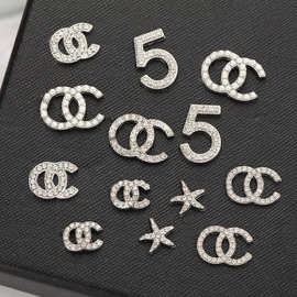 满钻香奶奶双C饰品配件diy韩版发饰服饰配饰轻奢高级感手机壳材料