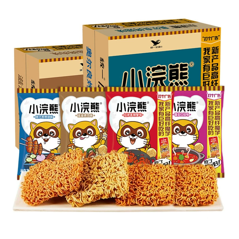 Единый Маленький Енот сухая хрустящая лапша 35 г * 30 целая коробка закусок оптом закуски Повседневная еда лапша быстрого приготовления