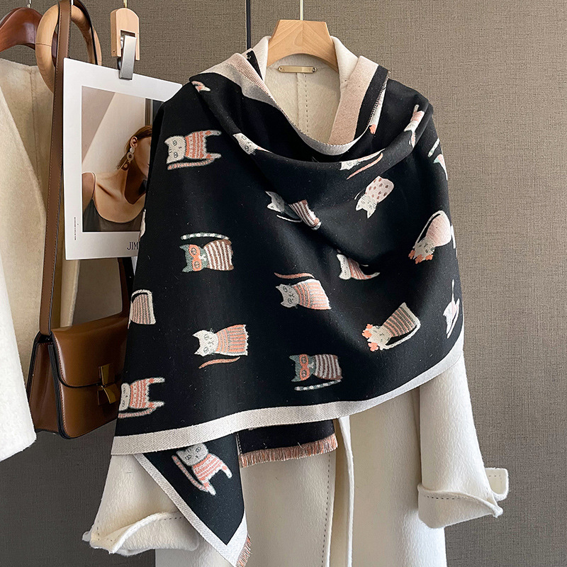 Women's Gender Women's Basic Color Block Imitation Cashmere Printing Scarf