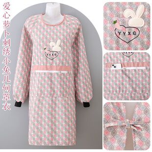 Long-Sleeved Cotton Apron for Kitchen Household Anti-Fouling and Wear-Resistant Smock for Cooking, Adult Special Work and Stain-Resistant Work New Style