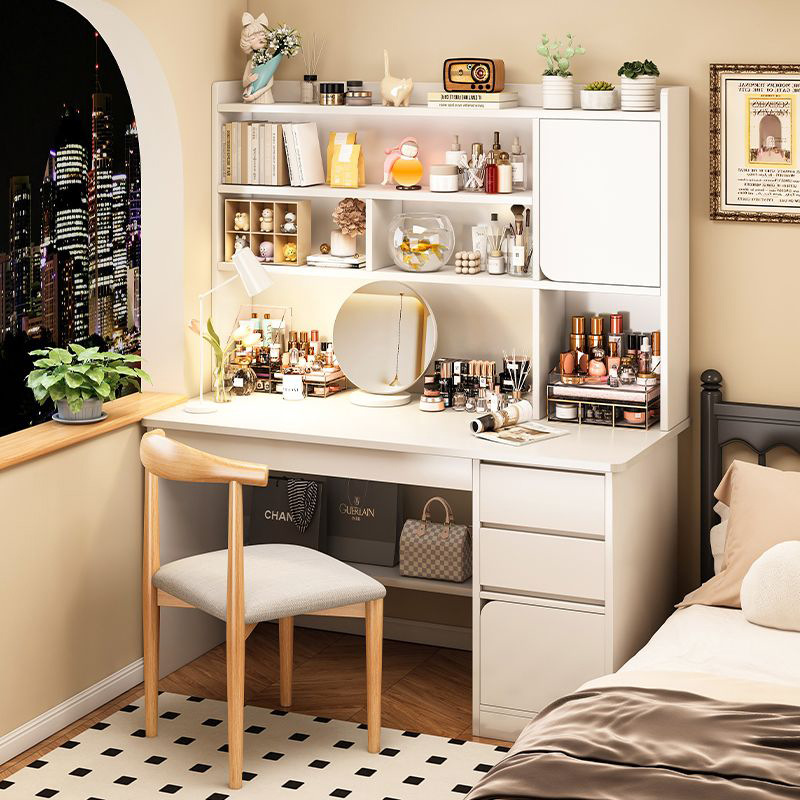 Desk Bookshelf Integrated Table Home Desk Student Learning Writing Table Bedroom Desktop Computer Table and Chair Combination