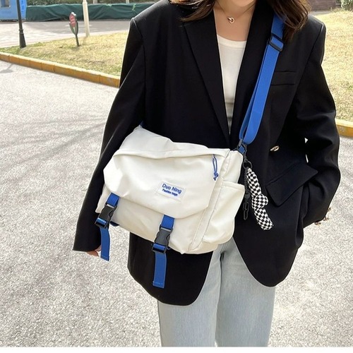 Klein Blue Korean Ins Hong Kong Style Bags versatile street photography one-shoulder postman bag ulzzang student crossbody bag women