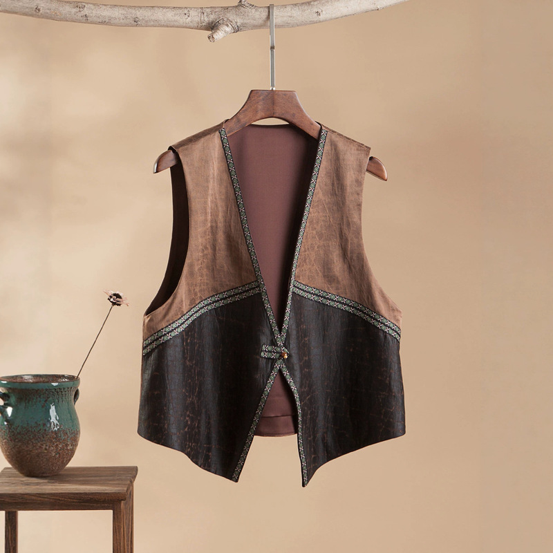 Silk Xiangyun Yarn Vintage Chinese-Style Women's Vest 2026 New Retro National Style Mulberry Silk Sleeveless Top Silk Xiangyun Yarn Vintage Chinese-Style Women's Vest 2026 New Retro National Style Mulberry Silk Sleeveless Top