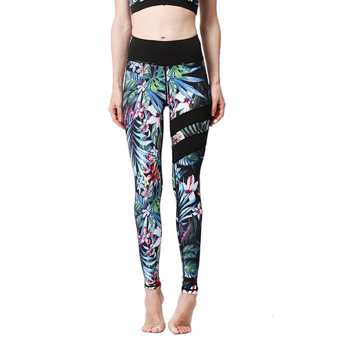 Cross-border new yoga pants for women, tight-fitting, high-waisted, hip-lifting, quick-drying leggings, European and American sports and fitness yoga wear prints