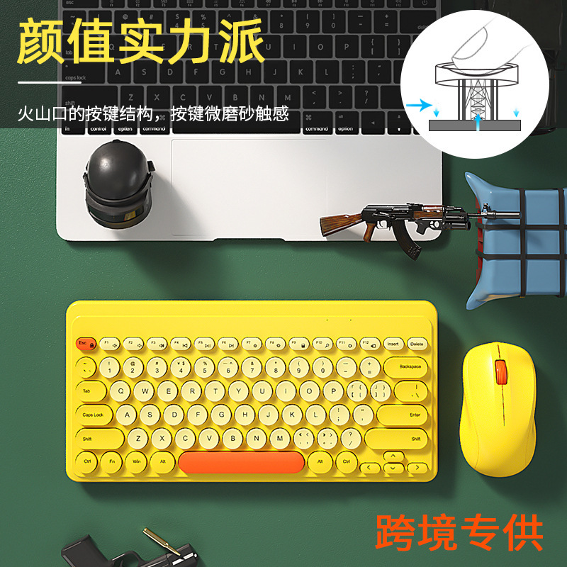 BOW external wireless keyboard and mouse set laptop desktop computer General office home mute USB cross-border exclusive