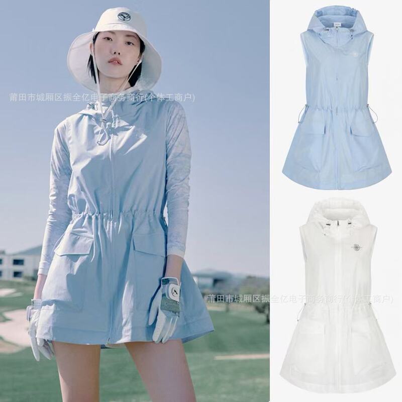26 Summer Korean Original Golf Women's Sleeveless Dress with Hood, Cool and Lightweight, Age-Reducing Long Coat 26 Summer Korean Original Golf Women's Sleeveless Dress with Hood, Cool and Lightweight, Age-Reducing Long Coat