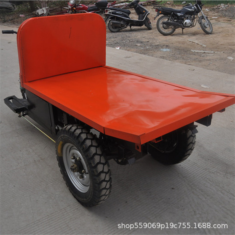 平板载重1吨电动三轮搬运拉货车 48V电瓶运砖拉砖装窑车