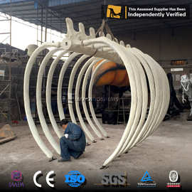 大型仿真蓝鲸鲸鱼胸腔拼装化石 景区户外公园博物馆展览骨架模型