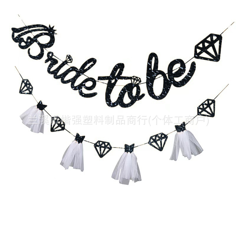 Transfronterizo fiesta de solteros bridete be vestido de novia estilo polvo brillante tira bandera polvo letras de diamante falda fiesta de solteros