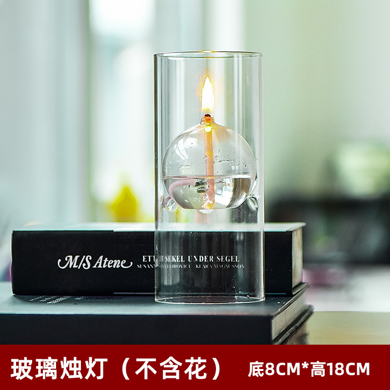Creativo transparente cilindro candelabro de cristal lámpara aceite decoración del hogar europeo Regalo boda fábrica al por mayor