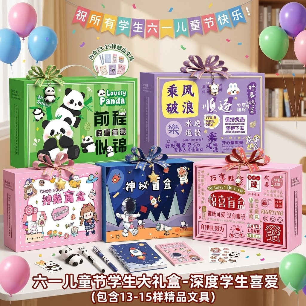 创意惊喜大盲盒文具套装 礼盒套装学生奖励小礼品班级团购小礼物