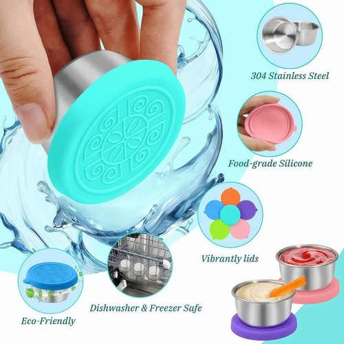 304 stainless steel sauce dish 40/50/70ml with lid sauce cup seasoning dish dipping dish anti-leak dipping sauce