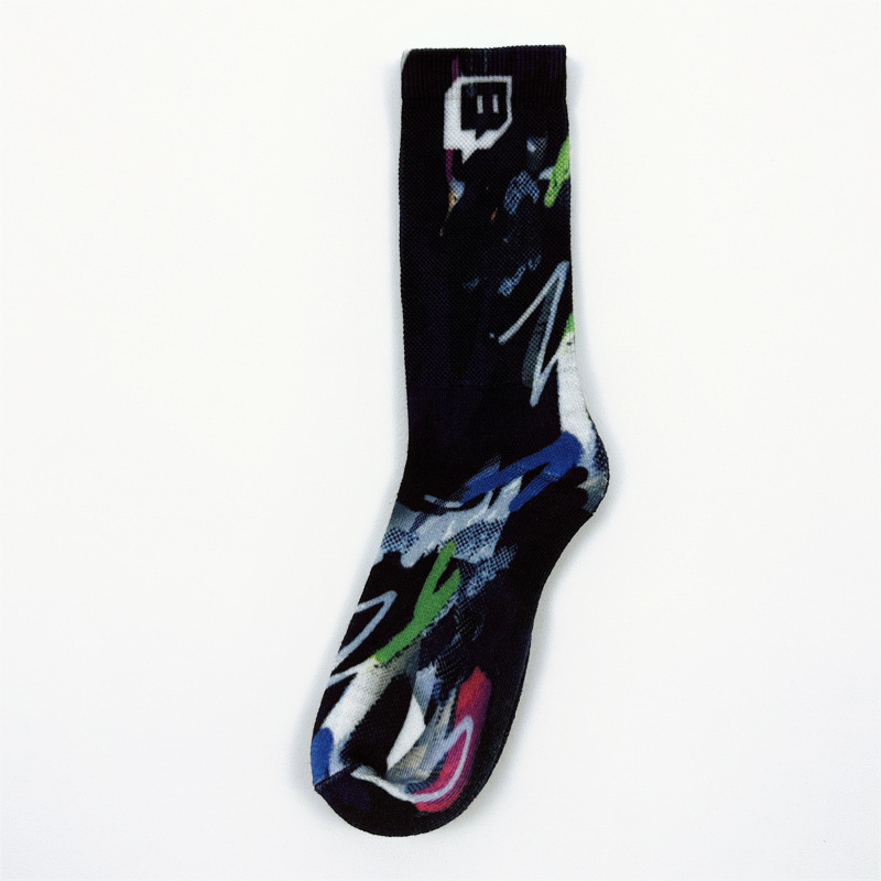 Digital Technology Seamless Printed Socks, Novel and Cool Crazy Sports Socks, 360-Degree Surround Seamless Socks, 3D Printing