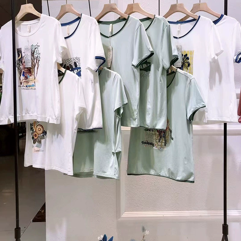 Футболка Biying 23 Lummer Yi Manor с ветром и тяжелой промышленностью вышивка большого размера среднего и пожилого возраста с короткими рукавами