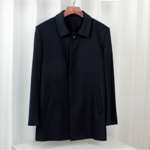 13 Pcl. Woven Single-sided Nicola Lining Lassel Cashmere Jacket Duffle Buckle Inclined Pocket Wool Buckle Men's Coat