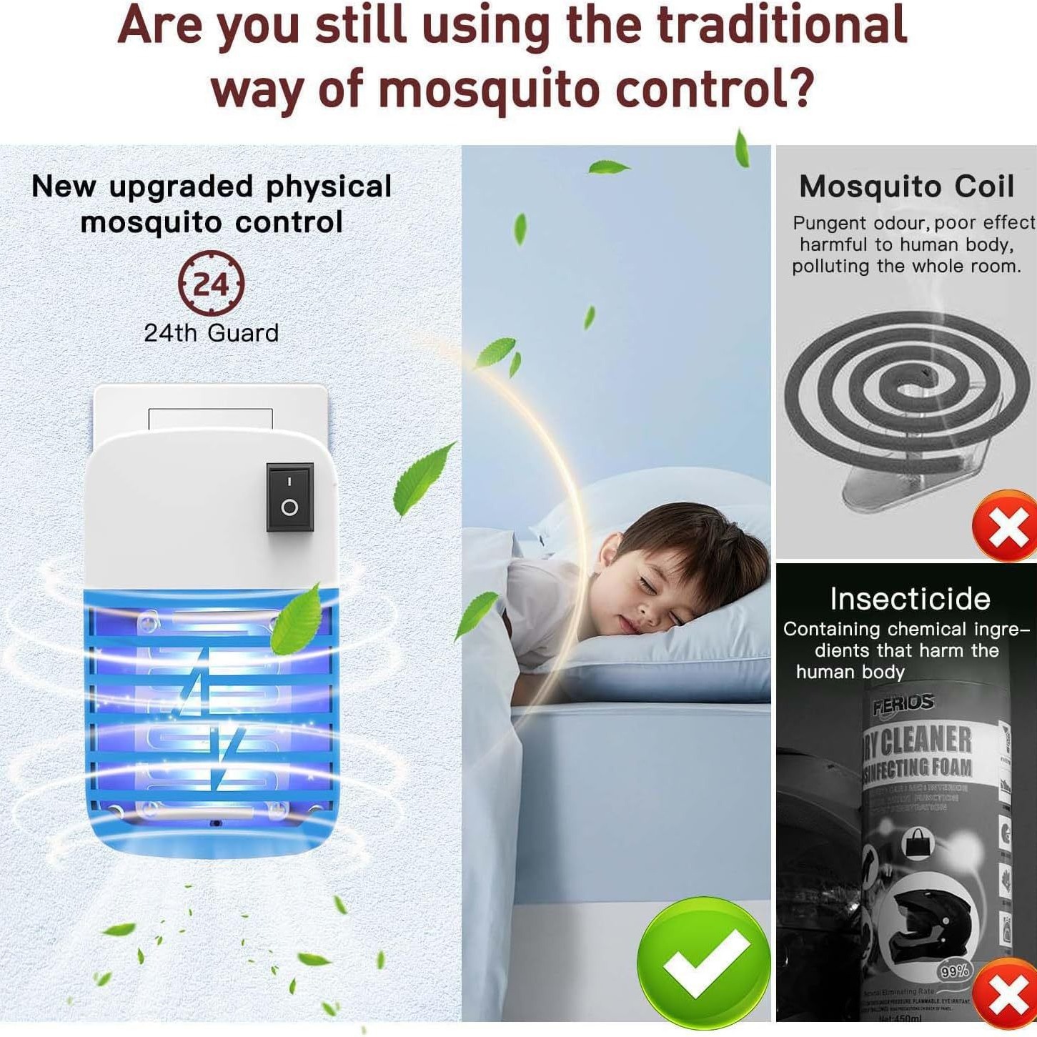 Lámpara doméstica automática de mosquitos pequeño tipo enchufable mosquitos repelente mosquitos choque eléctrico mosquitos una luz de barrido led ultravioleta