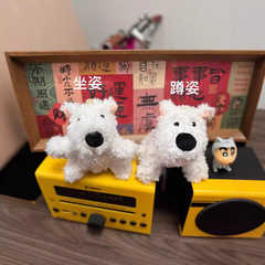 A077かわいい西高地のぬいぐるみのペンダントのバッグに飾られた漫画の子犬のネックレスの人形のキーホルダーのアクセサリーのアイデア