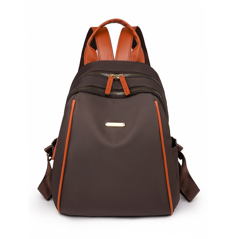 Mochila de nailon para mujer 2024 nuevo estilo color de contraste de gran capacidad mochila de cercanías urbana mochila de ocio bolso femenino