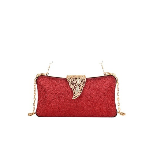 Evening bag European and American ladies handbag banquet chain crossbody bag dress evening dress women's bag gold leaf lock shoulder bag women