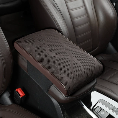 lengthened thickened wholesale, Armrest box pad - t22-ice-silk-sandwich-dark-coffee-color-type-a