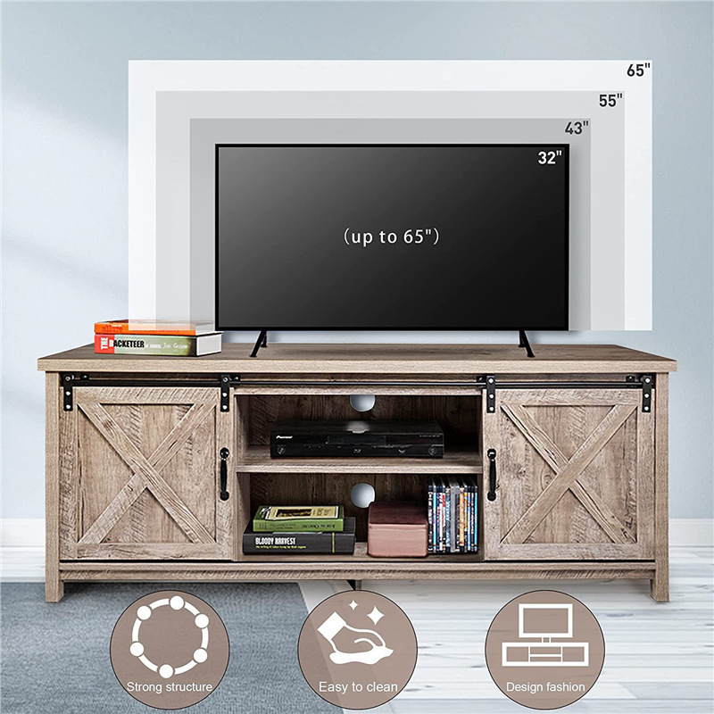 Sliding Barn Door Tv Cabinet Storage Rack Wooden Barn Door Can Be Used in Living Room Bedroom Cabinet Console Environmentally Friendly E0
