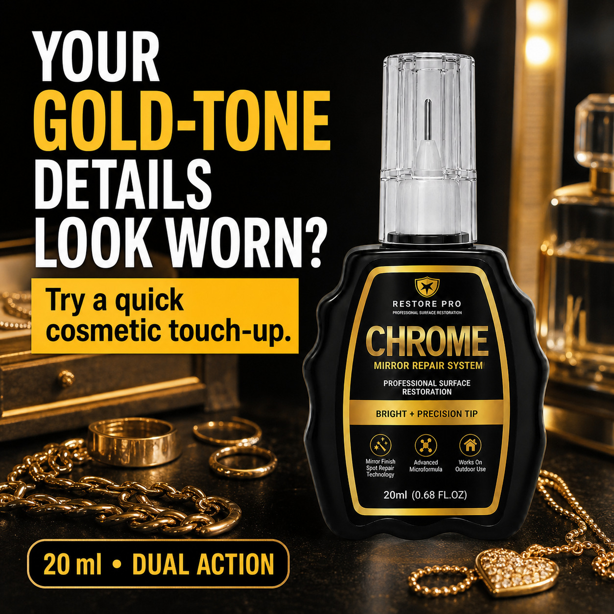 Metal color restoration liquid, gold hardware touch-up paint pen, bag, necklace, zipper, jewelry coating renovation and color restoration agent