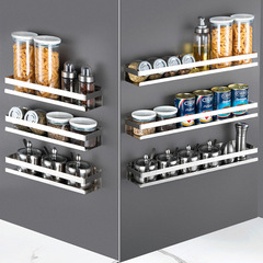 304不鏽鋼廚房置物架壁掛式免打孔多層調味料收納架牆上用品批發