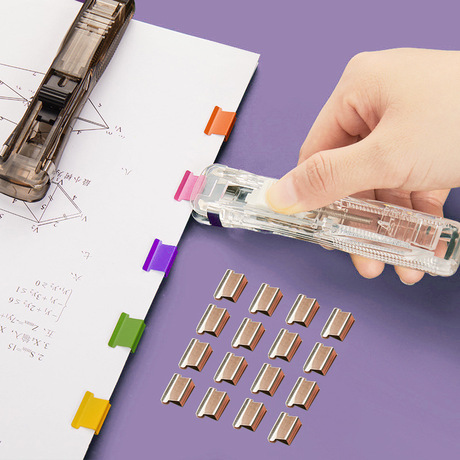 Mini Loose Leaf Transparent Clip Pusher Supplementary Clip Student Test Paper Cl