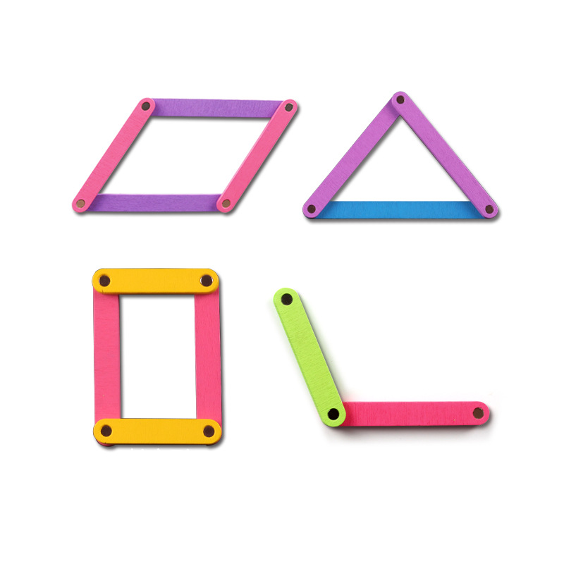 Polígono magnético tira de empalme triángulo relación de tres lados cuadrado rectangular ángulo trapezoidal material didáctico matemático