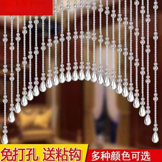 中式水晶珠帘免打孔悬挂隔断帘精美水晶玻璃艺送礼不出错四季通用