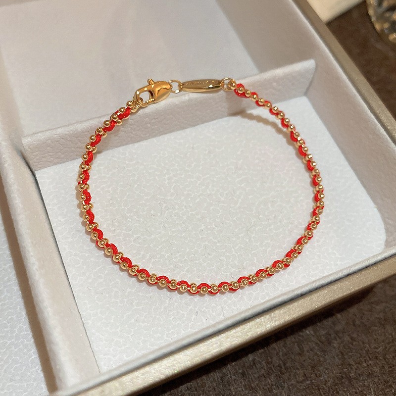 Nuevo estilo chino Lucky Nafu Año de nacimiento Pulsera de hilo rojo Moda Pulsera de todo fósforo Pulsera de temperamento de lujo ligero de nicho