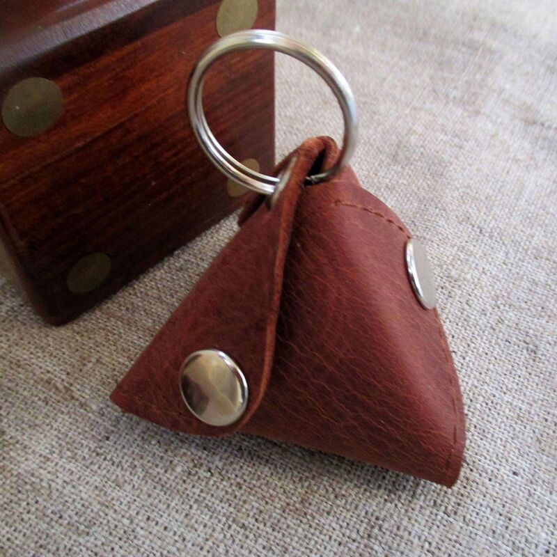 Cross-Border Design Leather Coin Purse, New Foldableing Triangular Coin Purse, Compact Keychain Leather Bag