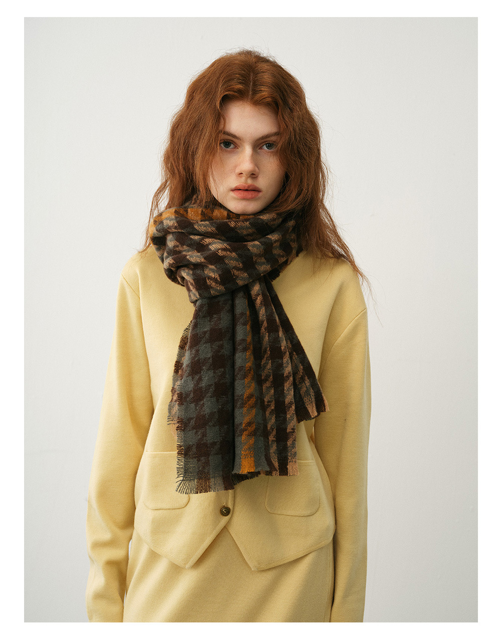 Sciarpa a quadri donna invernale grande scialle morbido cashmere_voghion.com