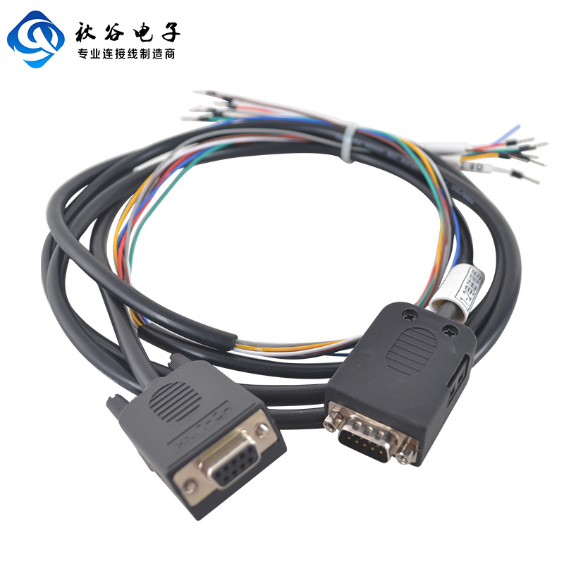 定制4P电源线 M12四芯公头22硅胶线防水传感连接器公座插板式线束