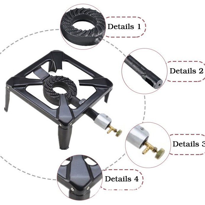 Suministro directo de fábrica Cocina doméstica Estufa de gas Estufa de gas de ahorro de energía de escritorio comercial Estufa de gas de fuego feroz Estufa de hierro fundido