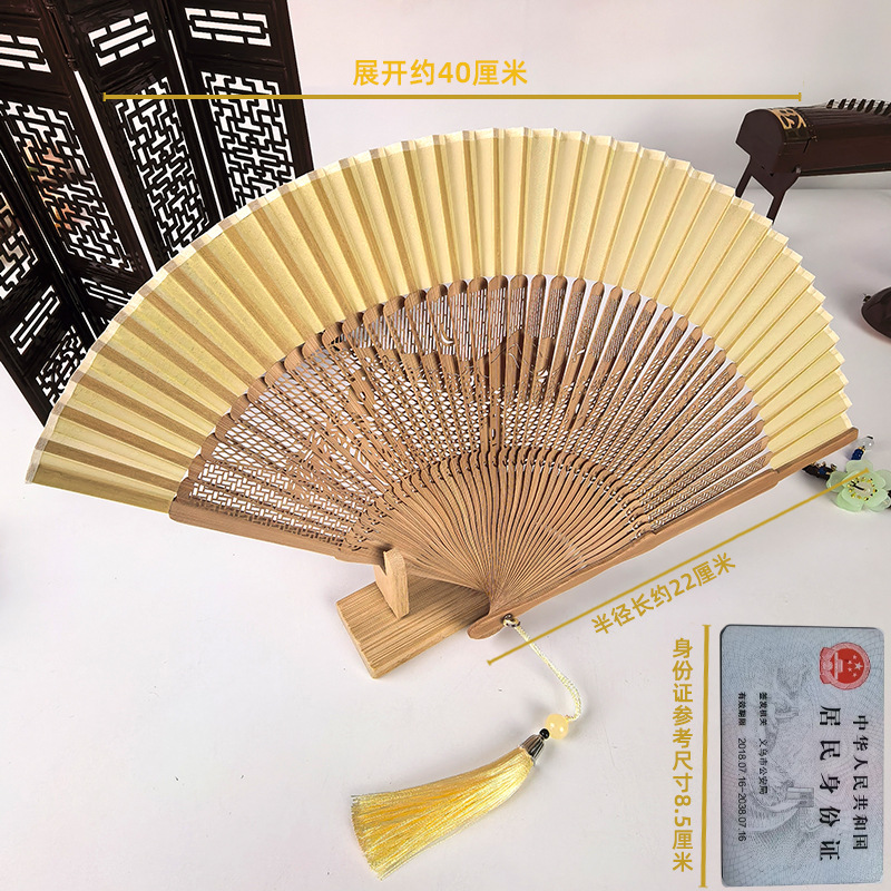 Ventilador antiguo ventilador plegable de verano chino chino cheongsam ventilador plegable de bambú artesanía ventilador pequeño ventilador de baile ventilador image 77