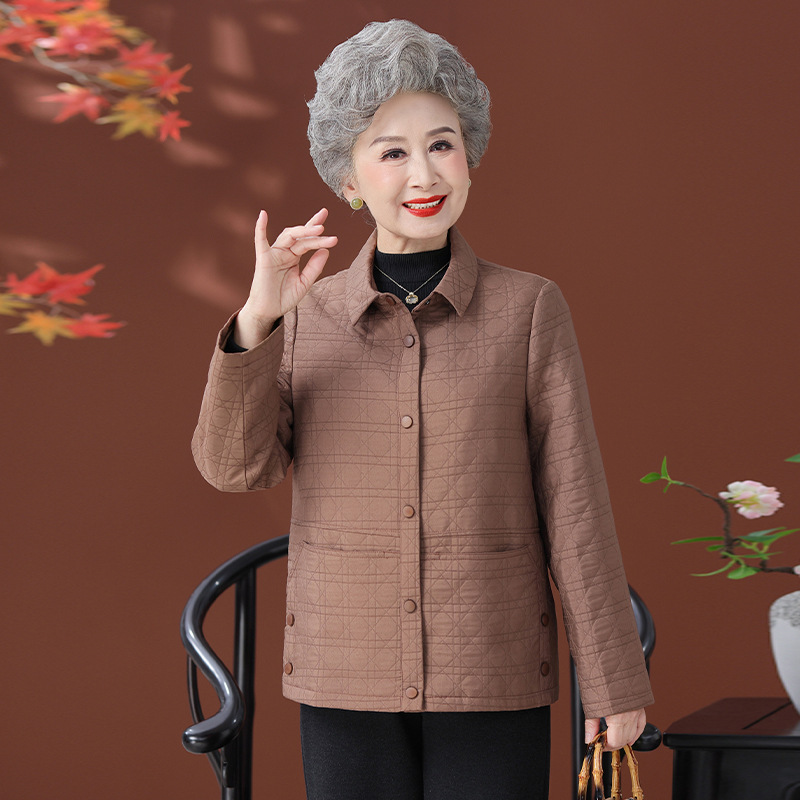 中老年女装妈妈秋装外套短款时尚洋气老年人奶奶衣服老人春秋上衣|undefined