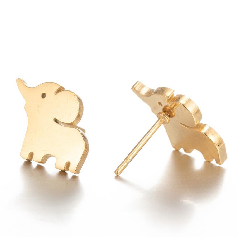 316 Stainless Steel Ear Needle Material 18K Gold, Real Gold Plated Plating Material PVD Coated 18K Gold Real Gold Plated Animal 304 Stainless Steel Simple Style Waterproof Non Tarnish Ear Studs