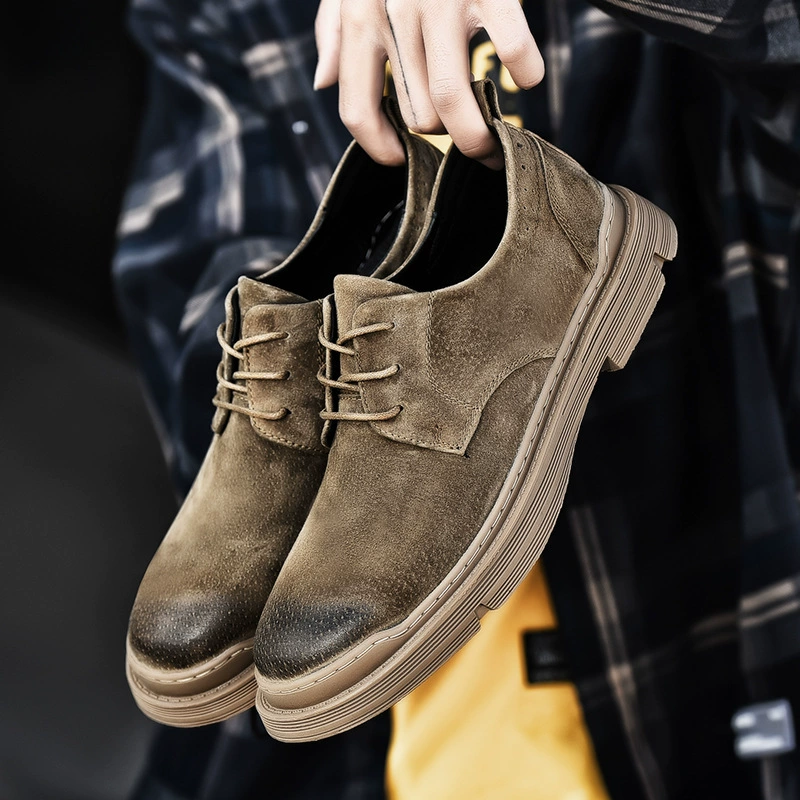 Весна 2025 новые мужские кожаные броги для активного отдыха и работы, универсальная обувь из натуральной свиной кожи оптом