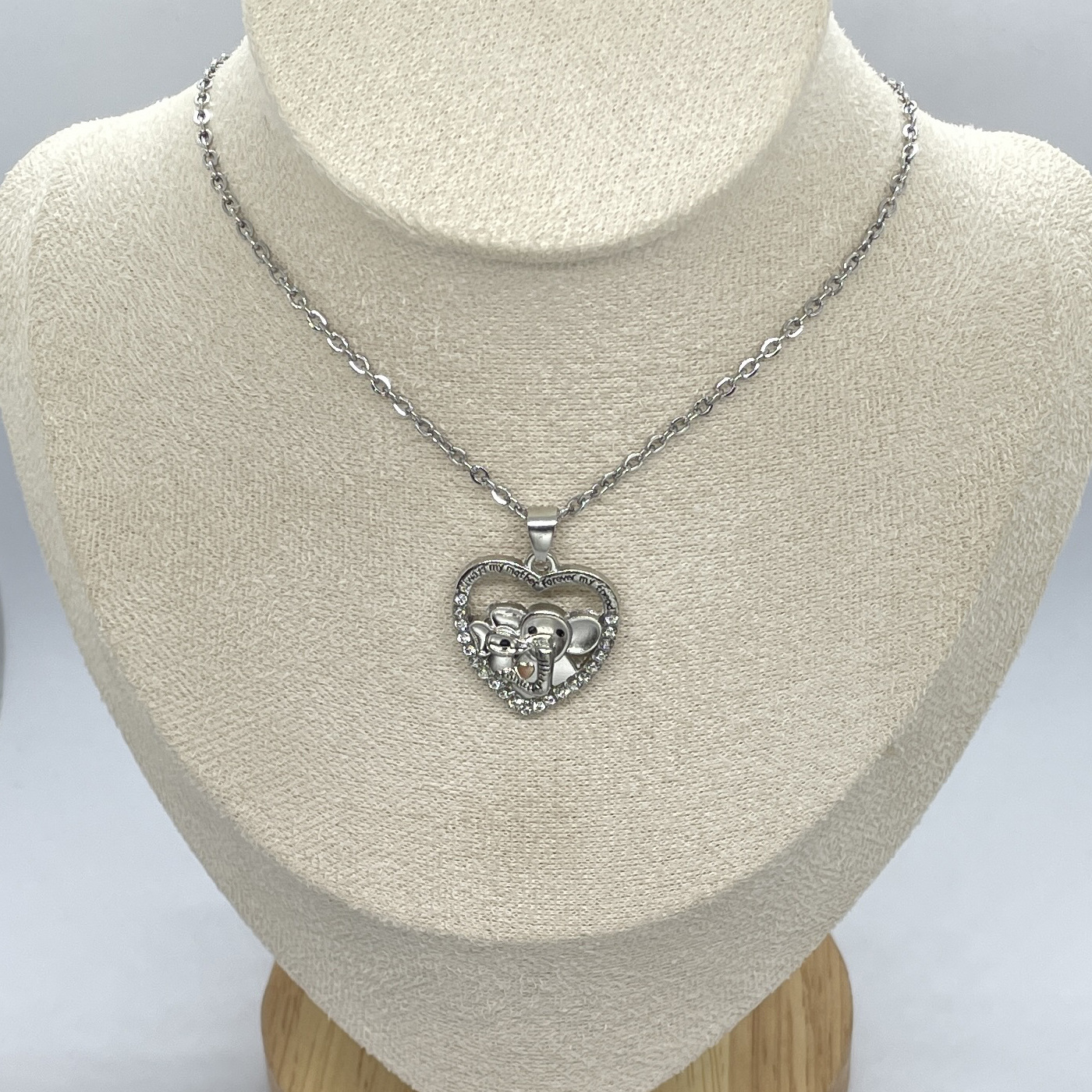 Hot Selling Nieuwe Ouder-kind Olifant Moeder en Baby Hartvormige Hanger Ketting, Dames Sieraden Accessoires_voghion.com